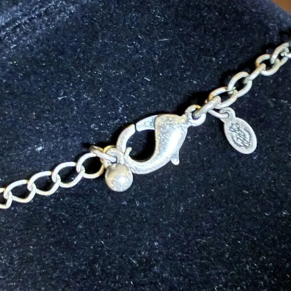 VTG Premier Designs Silvertone Black Cream Rhinestone Daisy Necklace & Bracelet